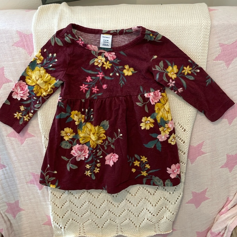 Burgundy floral dress